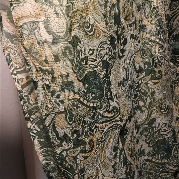 Batwing sheer blouse with drawstring waist - Picture 6 of 6